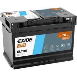 Batería Start-Stop battery Exide EL700 12V 70Ah 760A EFB para Citroën Jumpy III Van ë-Jumpy 2016